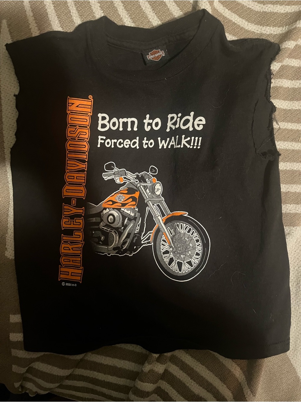 Harley-Davidson Black Tank with Orange & White Bike Graphic